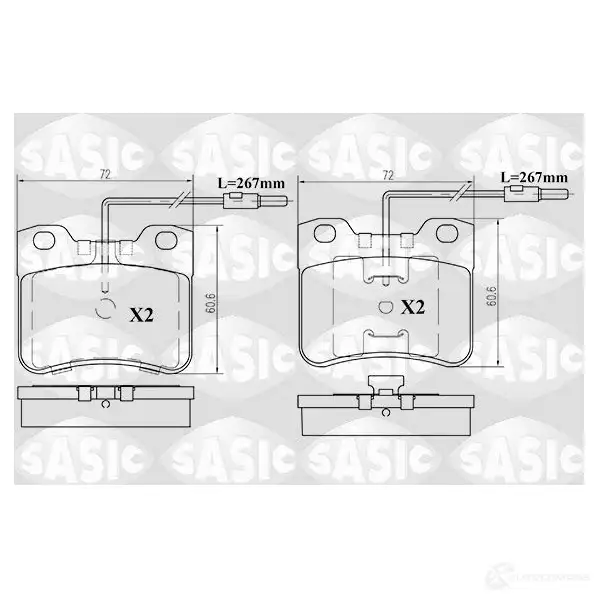 Тормозные колодки дисковые, комплект SASIC 2 1179 2136951 6M7C6G 6210024