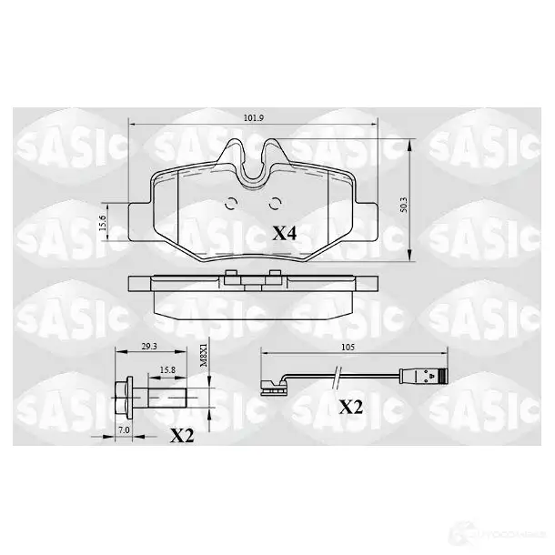 Тормозные колодки дисковые, комплект SASIC J3E1X 1222362033 24 008 6216033 изображение 0