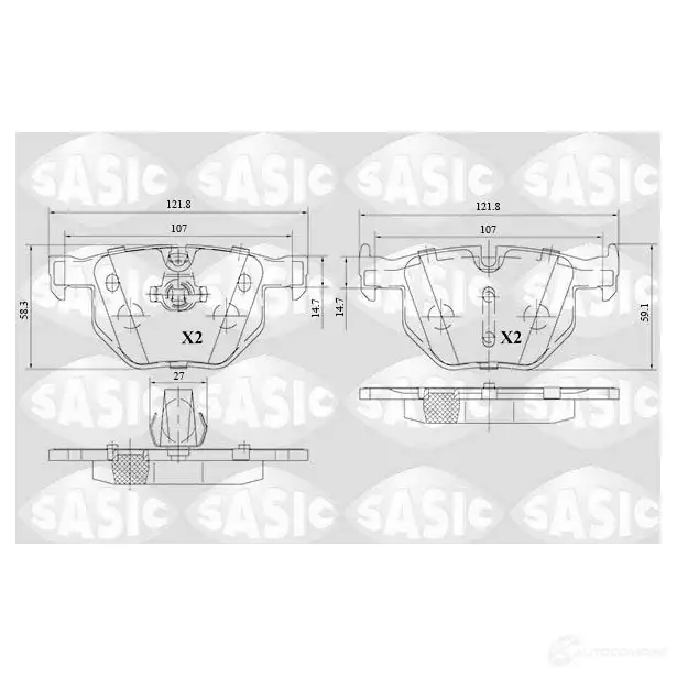 Тормозные колодки дисковые, комплект SASIC VX1X 75 6216152 1437836876 изображение 0