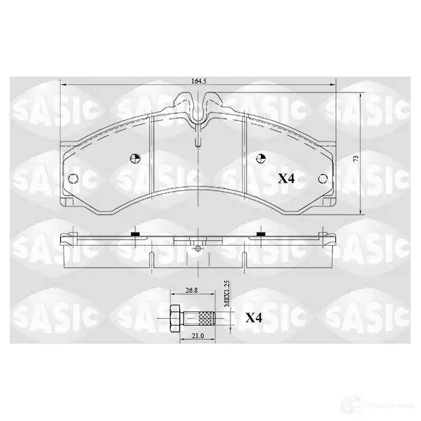 Тормозные колодки дисковые, комплект SASIC 1424961574 6216087 ZTBNXT 290 76 изображение 0