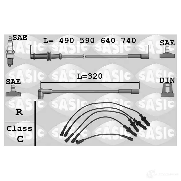 Высоковольтные провода зажигания SASIC 1437830087 5ZN IK 9280004 изображение 0