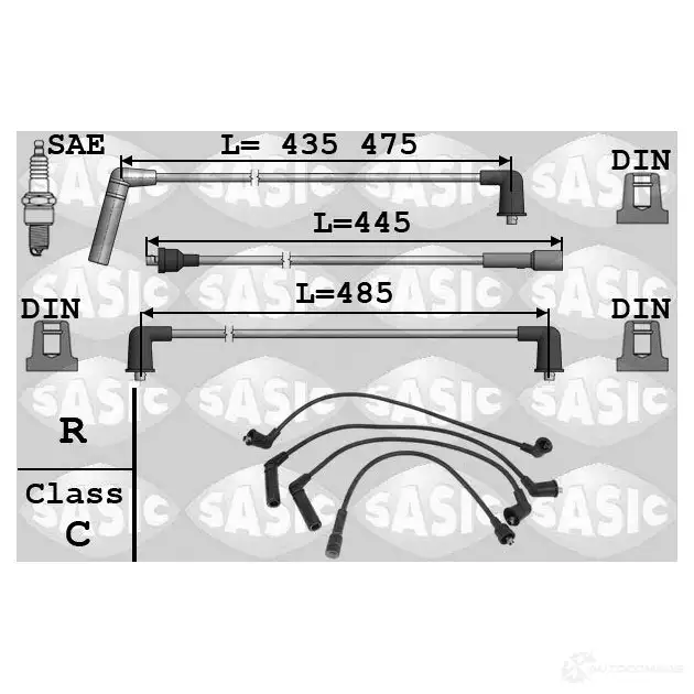 Высоковольтные провода зажигания SASIC Z6Z SVCT 1437830063 9286063 изображение 0