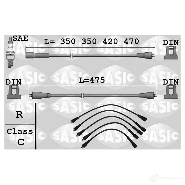 Высоковольтные провода зажигания SASIC 4V2O5 8O 9284016 1437830069 изображение 0