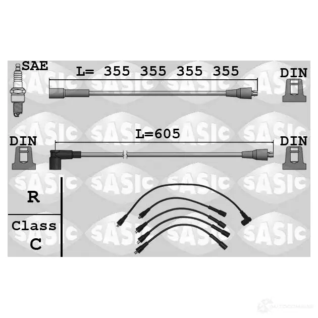 Высоковольтные провода зажигания SASIC 9284017 S M2BV 1437830078 изображение 0