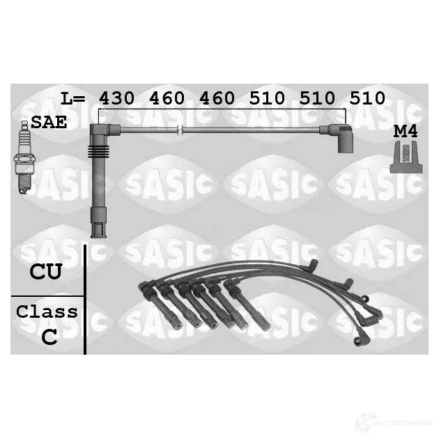Высоковольтные провода зажигания, комплект SASIC 104698531 0A Z7G 9286025 3660872414922
