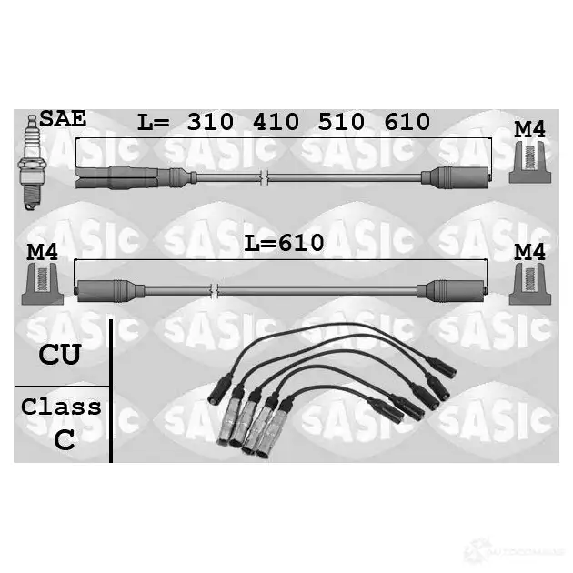 Высоковольтные провода зажигания, комплект SASIC 3660872414946 93417169 G U067AX 9286028 изображение 0