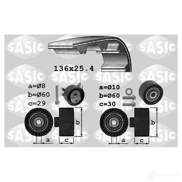 Комплект ремня ГРМ SASIC 3660872430908 2131581 P7 MPC 1750036 изображение 0