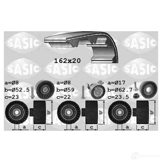 Комплект ремня ГРМ SASIC 3660872432902 1756064 PYBMA 8J 2131663 изображение 0