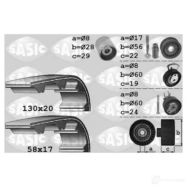 Комплект ремня ГРМ SASIC 3660872431912 1756050 2131650 HON 9E изображение 0