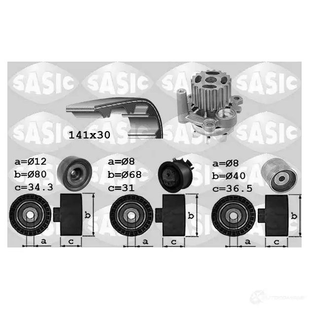 Комплект ремня ГРМ с помпой SASIC 3660872431929 3906053 8CZ 0N 2135311 изображение 0
