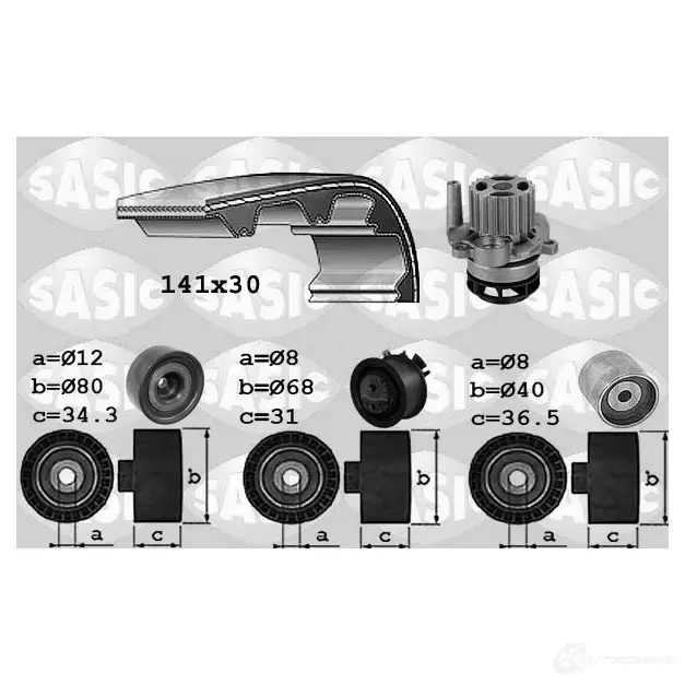 Комплект ремня ГРМ с помпой SASIC 2135323 3660872432773 3906067 FK RNH
