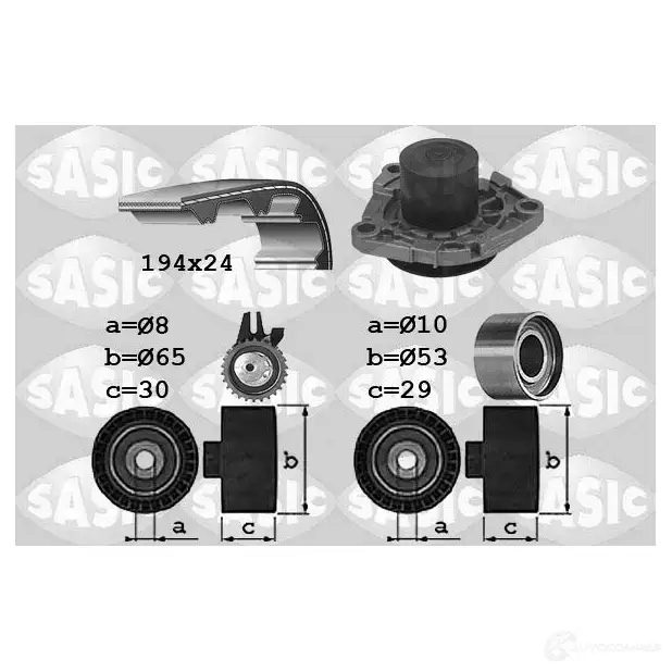 Комплект ремня ГРМ с помпой SASIC 3906034 2135299 92OCL3 V 3660872431141 изображение 0