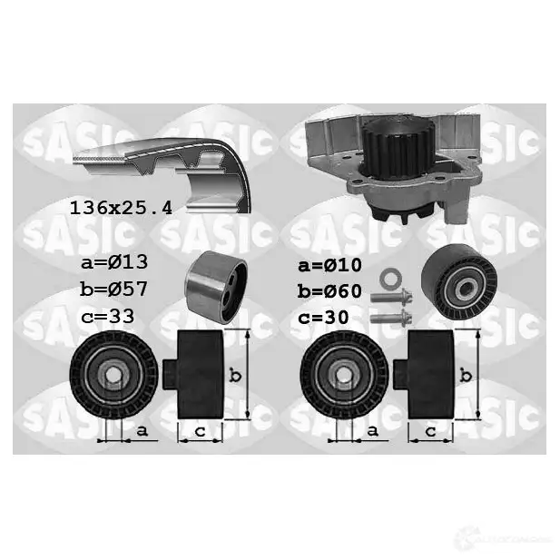 Комплект ремня ГРМ с помпой SASIC 3660872430892 2135241 33LO 5 3900033 изображение 0