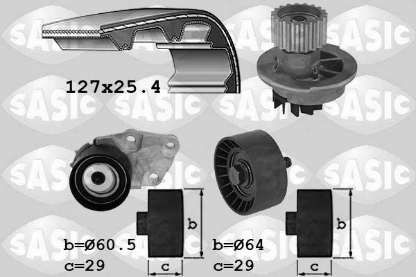 Комплект ремня ГРМ с помпой SASIC KQQ T6 3906104 1440462483 изображение 0