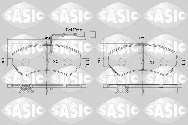 Тормозные колодки дисковые, комплект SASIC OOZY2 T 1439899034 6210084