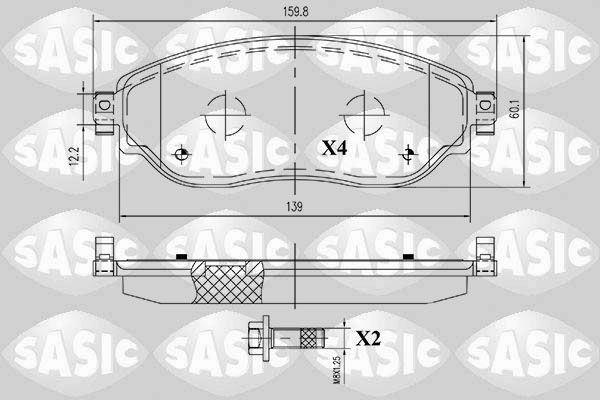Тормозные колодки дисковые, комплект SASIC 6214038 1439899045 0AV OH8F