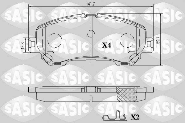 Тормозные колодки дисковые, комплект SASIC AP947 XK 1439899046 6214039