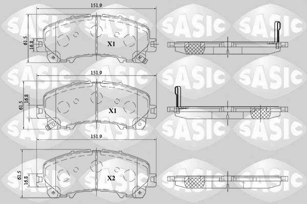 Тормозные колодки дисковые, комплект SASIC VI40 ENB 6214040 1439899047