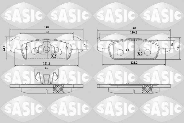 Тормозные колодки дисковые, комплект SASIC 6214050 1439899056 BA0HJ6 2