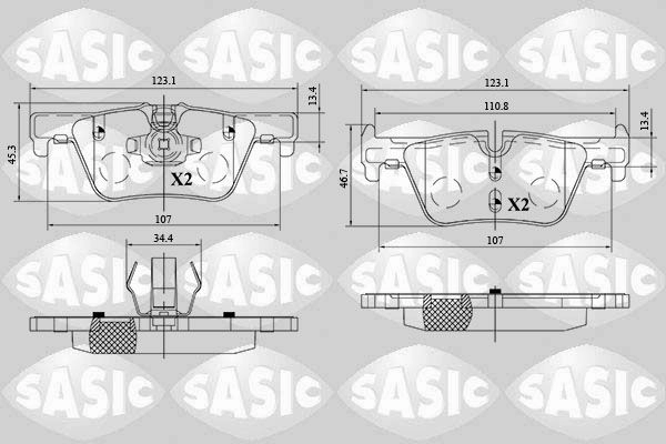 Тормозные колодки дисковые, комплект SASIC 6216161 71H X7 1439899065 изображение 0