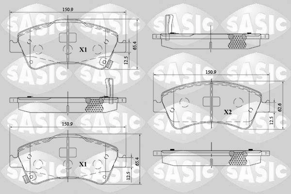 Тормозные колодки дисковые, комплект SASIC HC LPK 1439899073 6216170