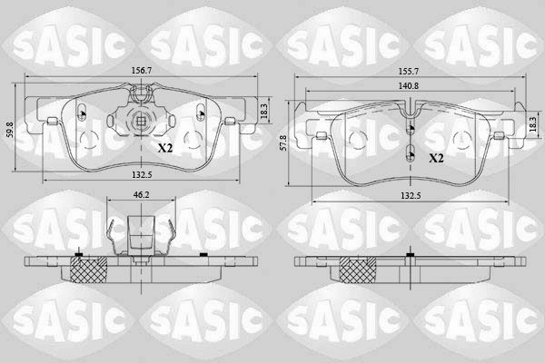 Тормозные колодки дисковые, комплект SASIC F1 YIIS 1439899084 6216182