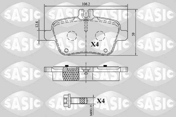 Тормозные колодки дисковые, комплект SASIC YX KPM 1439899086 6216184