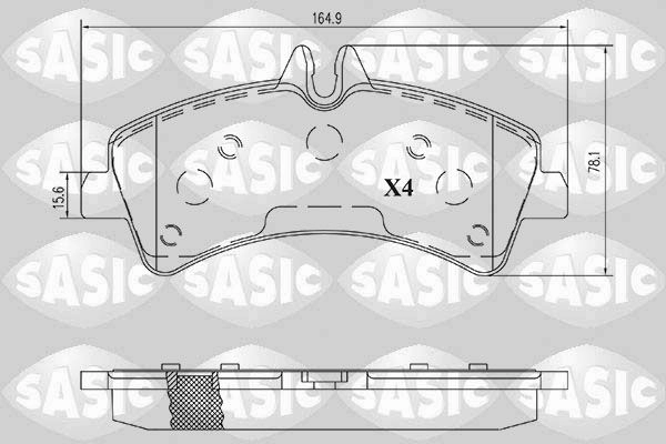 Тормозные колодки дисковые, комплект SASIC IR7EQO 2 1439899092 6216191 изображение 0