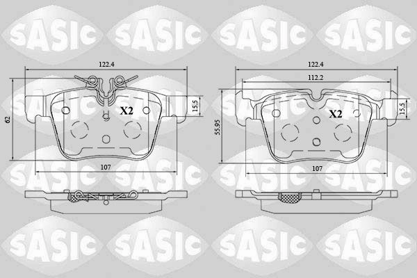 Тормозные колодки дисковые, комплект SASIC 6216193 B CFS744 1439899094