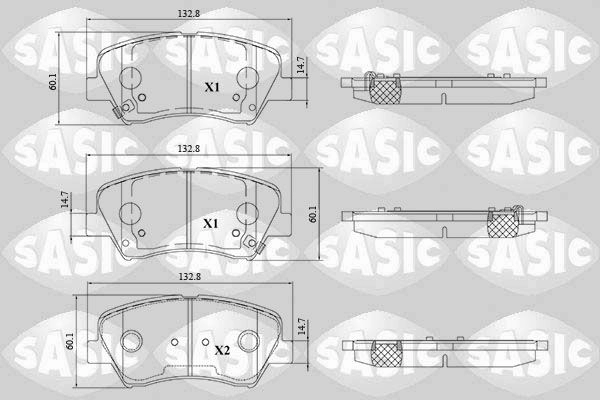 Тормозные колодки дисковые, комплект SASIC 1439899096 6216195 W BOBF0V