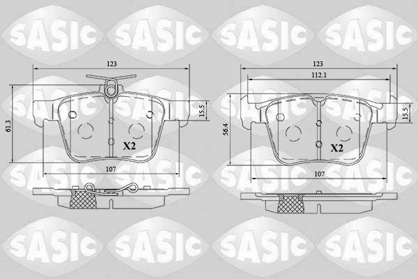 Тормозные колодки дисковые, комплект SASIC 1439899097 6216197 FE0K K изображение 0