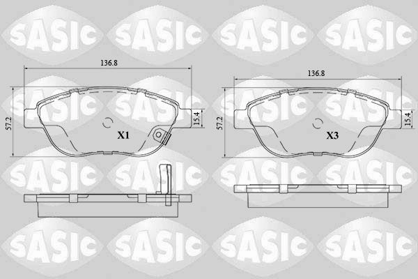 Тормозные колодки дисковые, комплект SASIC 953 BS9B 1439899104 6216204