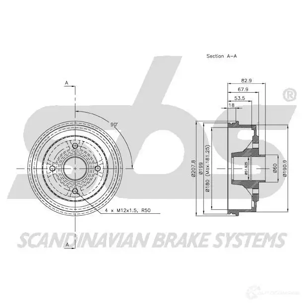 Тормозной барабан SBS 2394805 QALI FT 5700755010044 1825253906 изображение 2