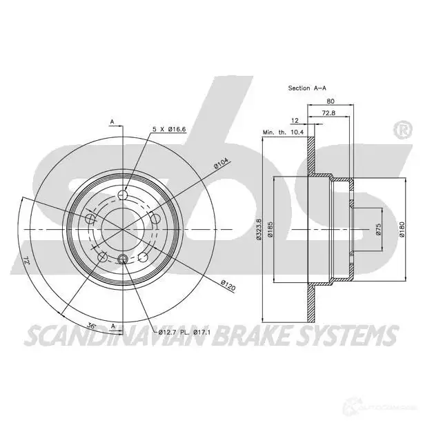 Тормозной шланг SBS 1330851914 7RCSM MK 2385819 изображение 0