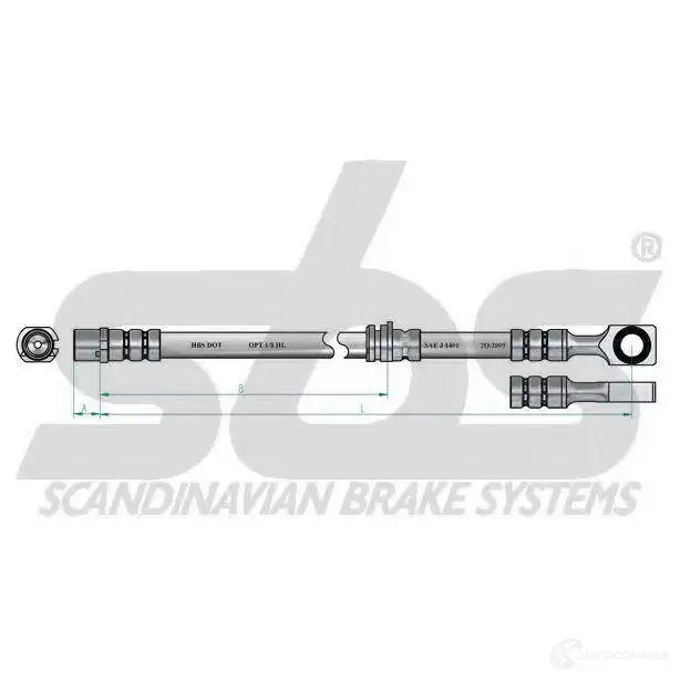 Тормозной шланг SBS 33 K7N 2386698 1330853651 изображение 1