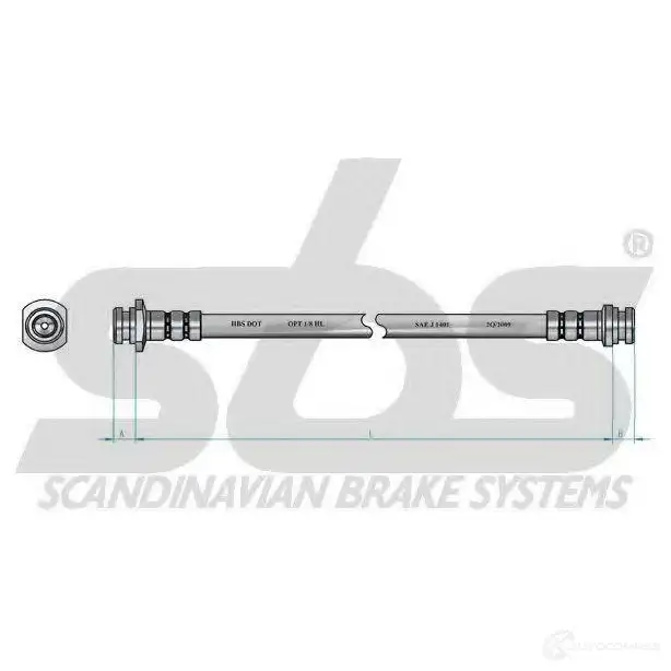 Тормозной шланг SBS 2387410 1330855018 0T83 I3 изображение 1
