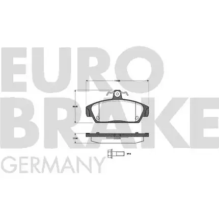 Тормозные колодки, дисковые, комплект EUROBRAKE WVA 21518/17,8 5502221211 H0V49 3937170 изображение 0