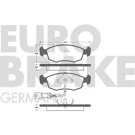 Тормозные колодки, дисковые, комплект EUROBRAKE WVA 20907/17.5 W8LMFS 5502222513 3937418 изображение 0