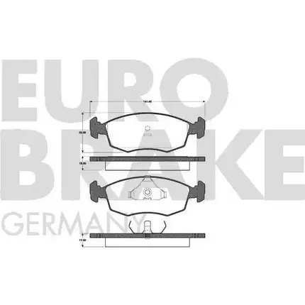 Тормозные колодки, дисковые, комплект EUROBRAKE WVA 20908/18.3 5502222516 05VD2YN 3937421 изображение 0