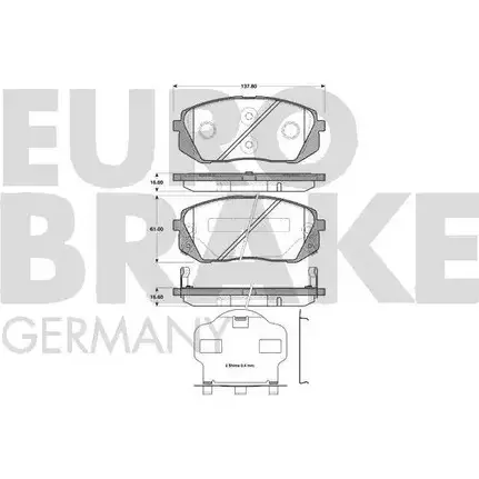 Тормозные колодки, дисковые, комплект EUROBRAKE V0 0W7 3937657 1RRTN 5502223430