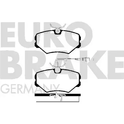 Тормозные колодки, дисковые, комплект EUROBRAKE 5502223734 WVA 21444/19 DF9M4 3937762 изображение 0