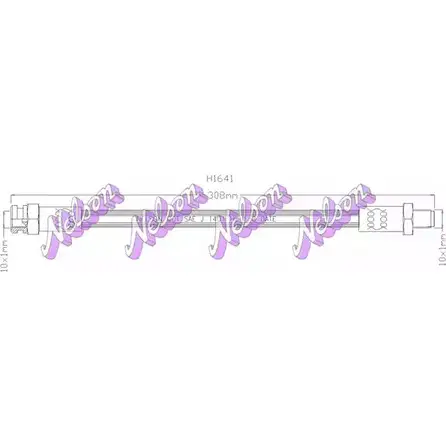 Тормозной шланг BROVEX-NELSON H1641 MMF32Q2 3970865 VW5Q P изображение 0