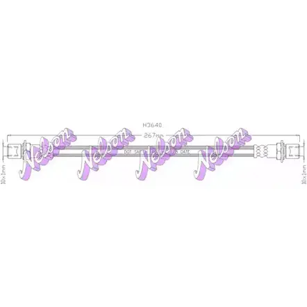 Тормозной шланг BROVEX-NELSON K2CO V3 H3640 3971059 NE1YEY2 изображение 0