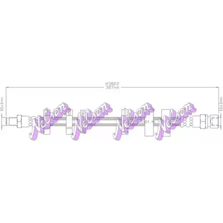 Тормозной шланг BROVEX-NELSON DT4Y RO 3971100 H3822 N9X0EP