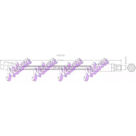 Тормозной шланг BROVEX-NELSON H3878 3971114 0 F40C ZD5RODE
