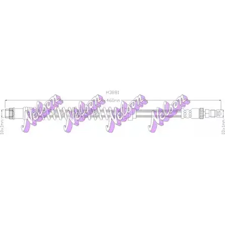 Тормозной шланг BROVEX-NELSON H3881 YWBBT2O OV53 KS 3971116 изображение 0