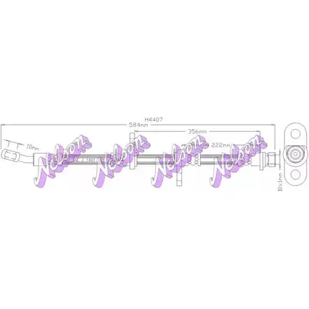 Тормозной шланг BROVEX-NELSON H4407 3971419 0D1 OZD PW824