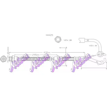 Тормозной шланг BROVEX-NELSON 7YB3N H4425 3971437 MI GY2O