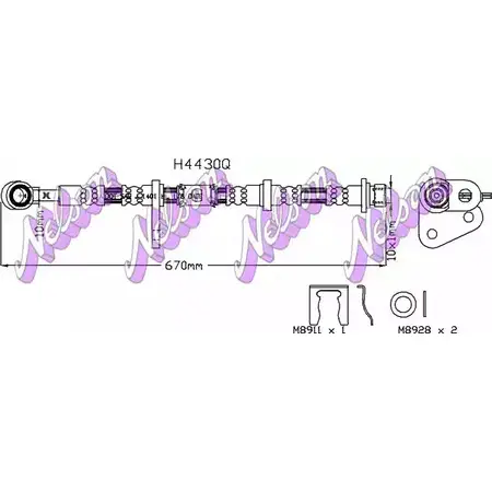 Тормозной шланг BROVEX-NELSON 3971443 CK1DVGV H4430Q TFHIB BQ