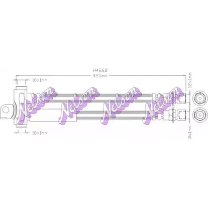 Тормозной шланг BROVEX-NELSON H4668 3971653 1NJMMS 7BCA 3V